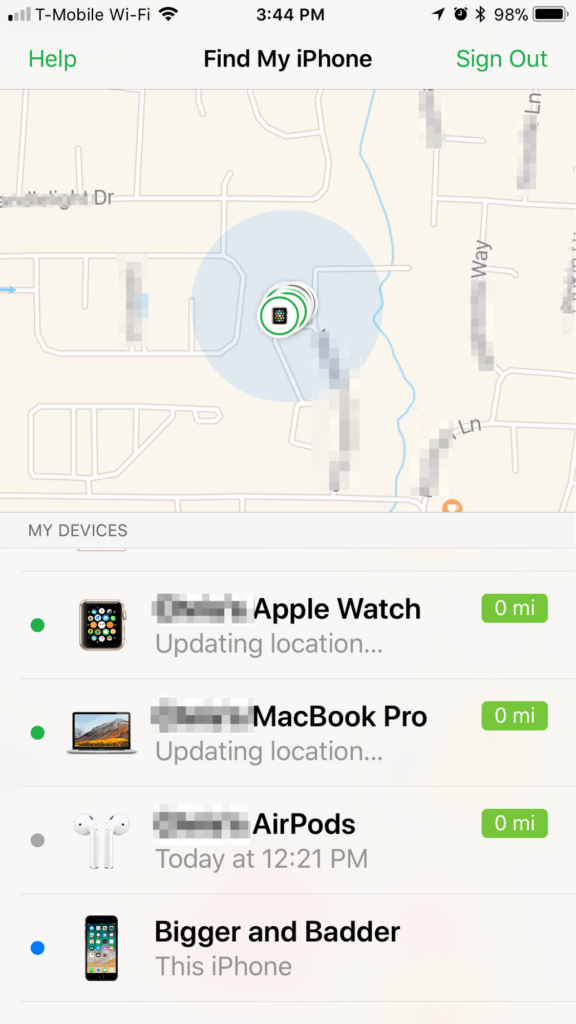 iPhone iOS 11 ابحث عن قائمة أجهزة iPhone الخاصة بي