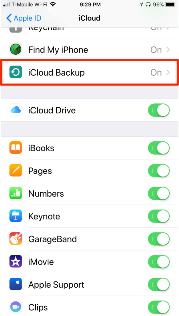 iPhone iOS iCloud Backup