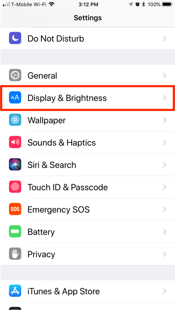 Zaslon i svjetlina iPhone iOS 11