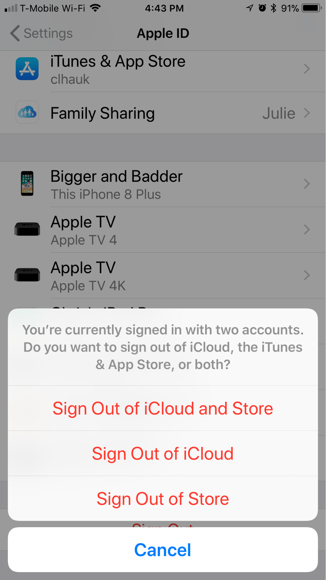 iPhone iOS Apple ID تسجيل الخروج