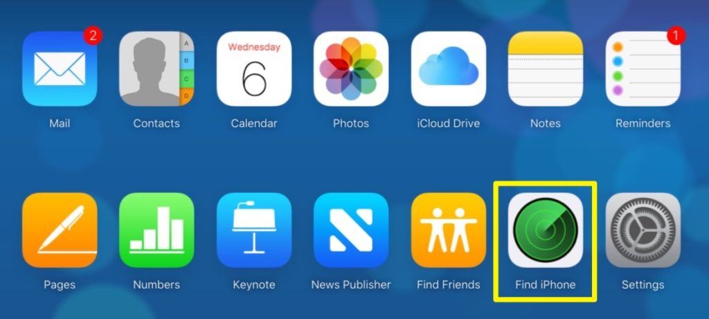 iPhone iOS 11 iCloud izvēlne Atrodiet iPhone