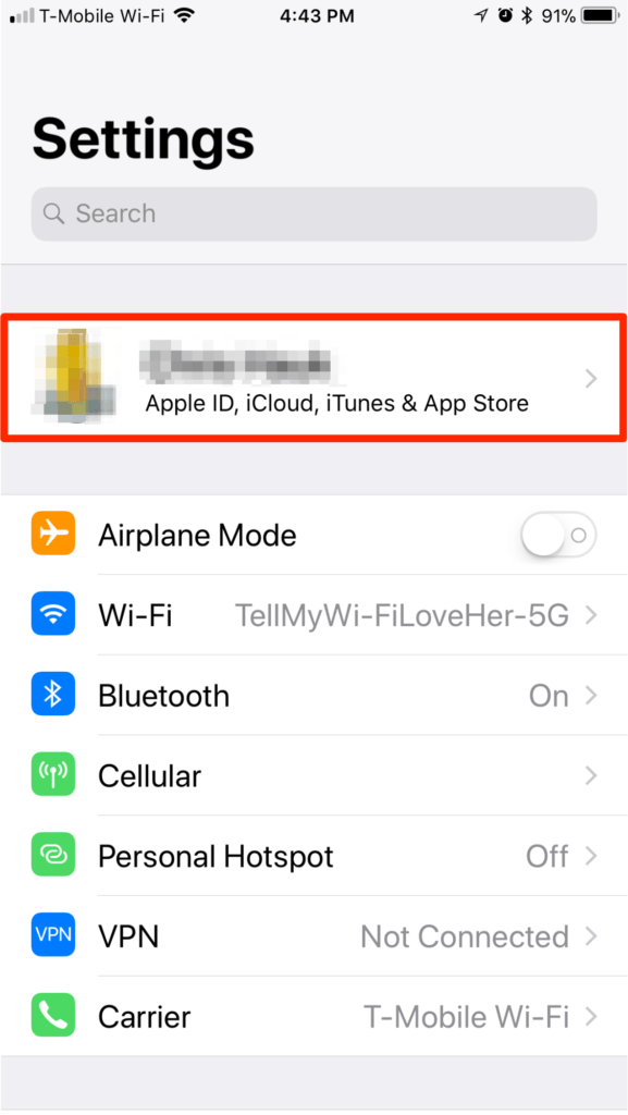 iPhone iOS 11 Settings iCloud