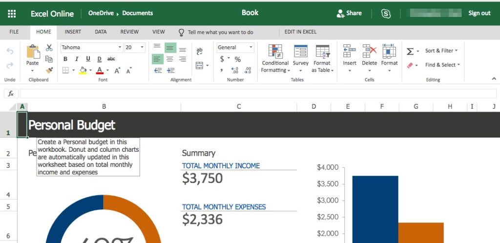 Microsoft Excel en línea