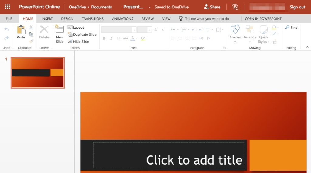 Microsoft PowerPoint en línea