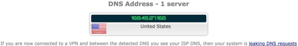 Alamat IPLeak DNS 1 Sever