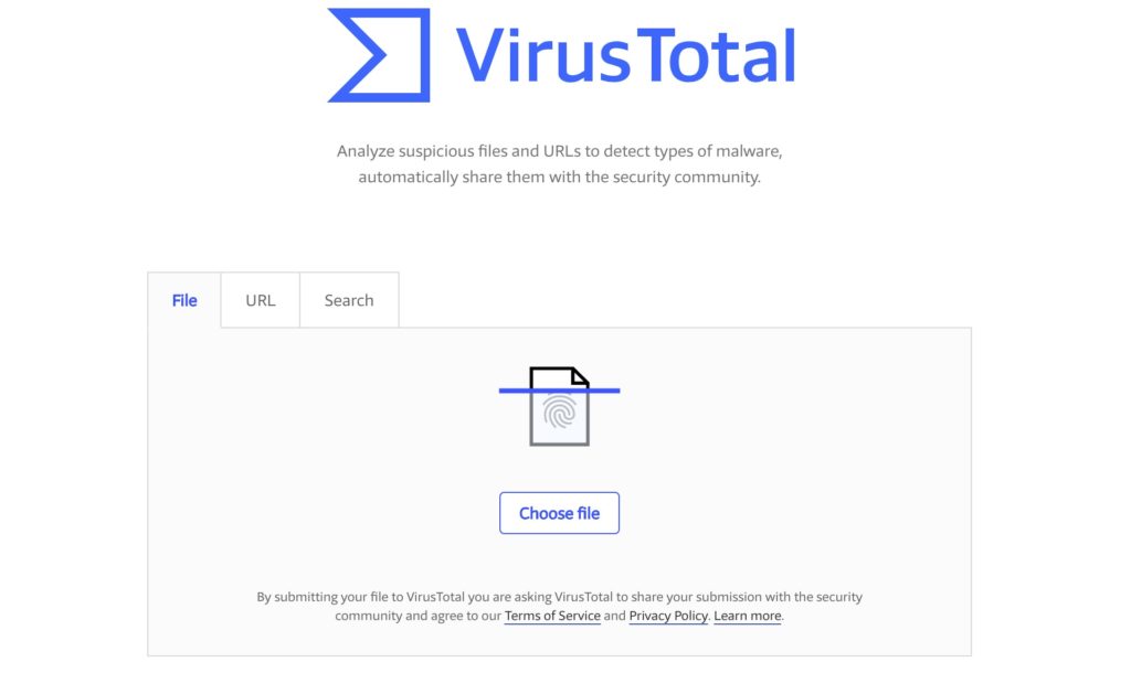 Sito Web VirusTotal