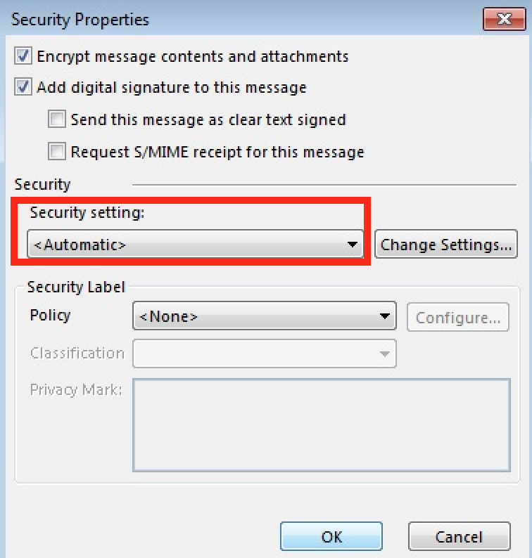 Outlookの新しいメールセキュリティプロパティ2