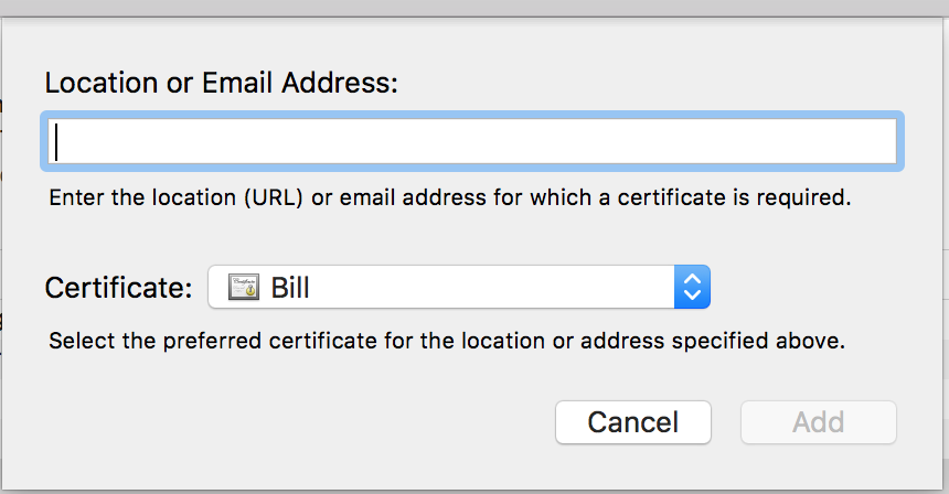 Mac identitātes sertifikāta preferences