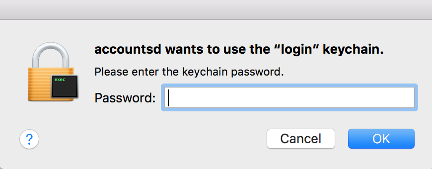 کلمه عبور ورود به سیستم keychain