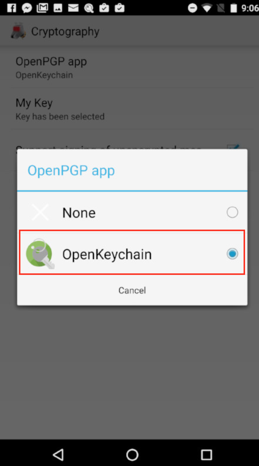 K-9 OpenKeychain