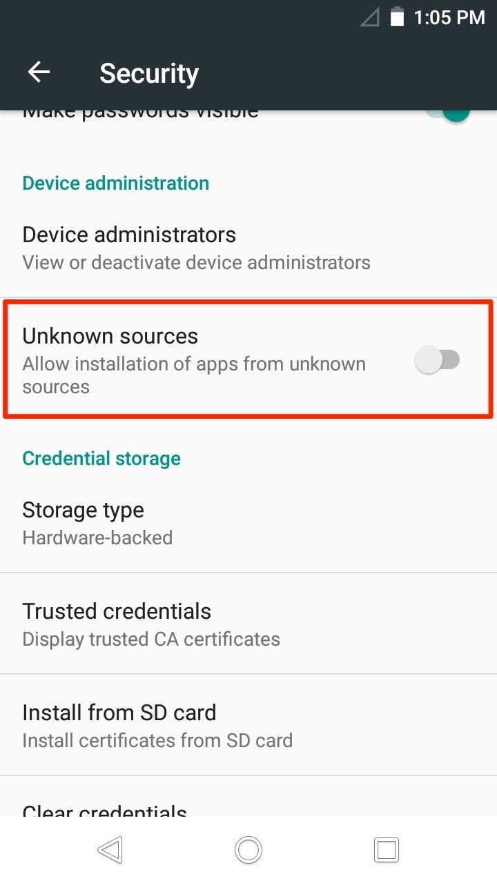 Android Phone Security Onbekende bronnen