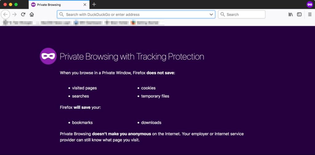 Navigare privată Firefox