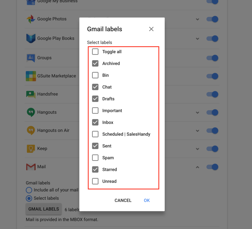 Etichete Gmail pentru cont Google