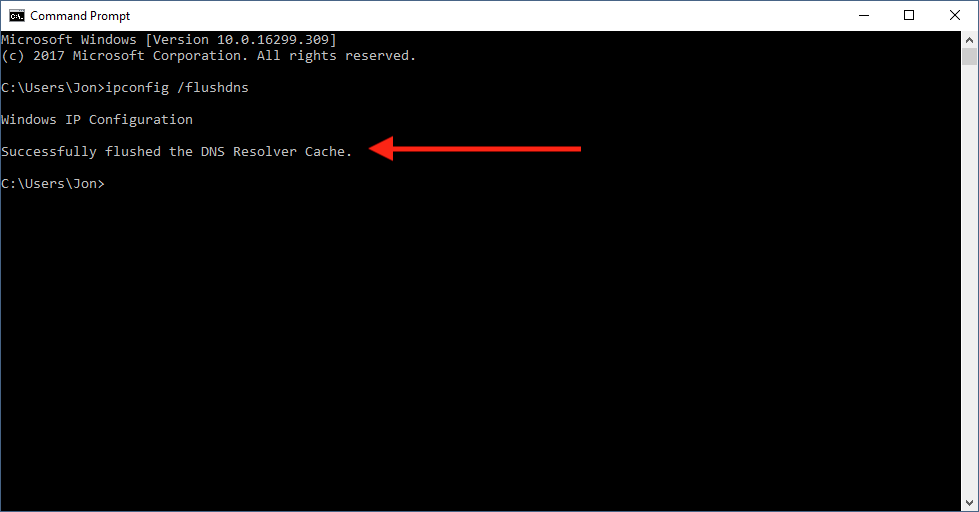 Windows命令提示符DNS缓存