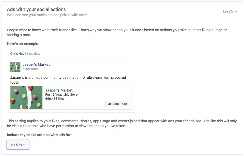 Anunțuri Facebook cu acțiunile tale sociale