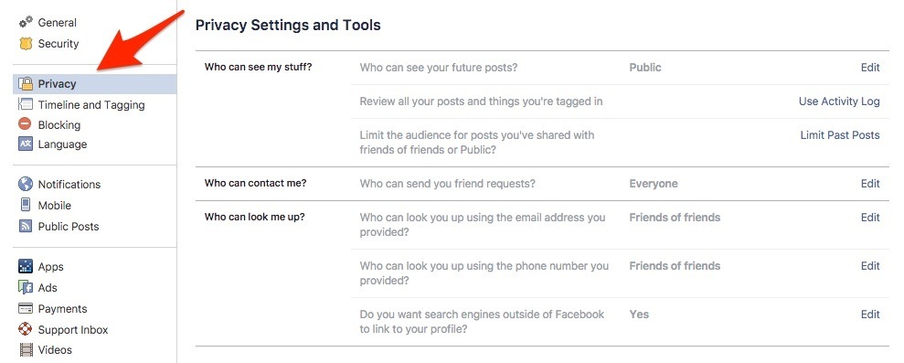 تنظیمات و ابزارهای حریم خصوصی فیس بوک