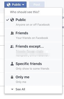 Facebook Postează Setări de confidențialitate
