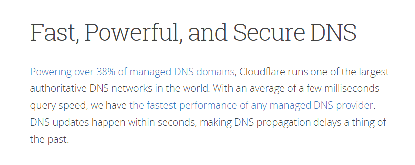Možnosti DNS Cloudflare